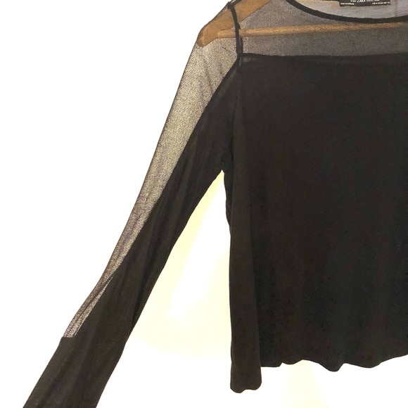 Zara Shirt with Sheer Detail on Top and Sleeves. Medium. - Picture 2 of 4